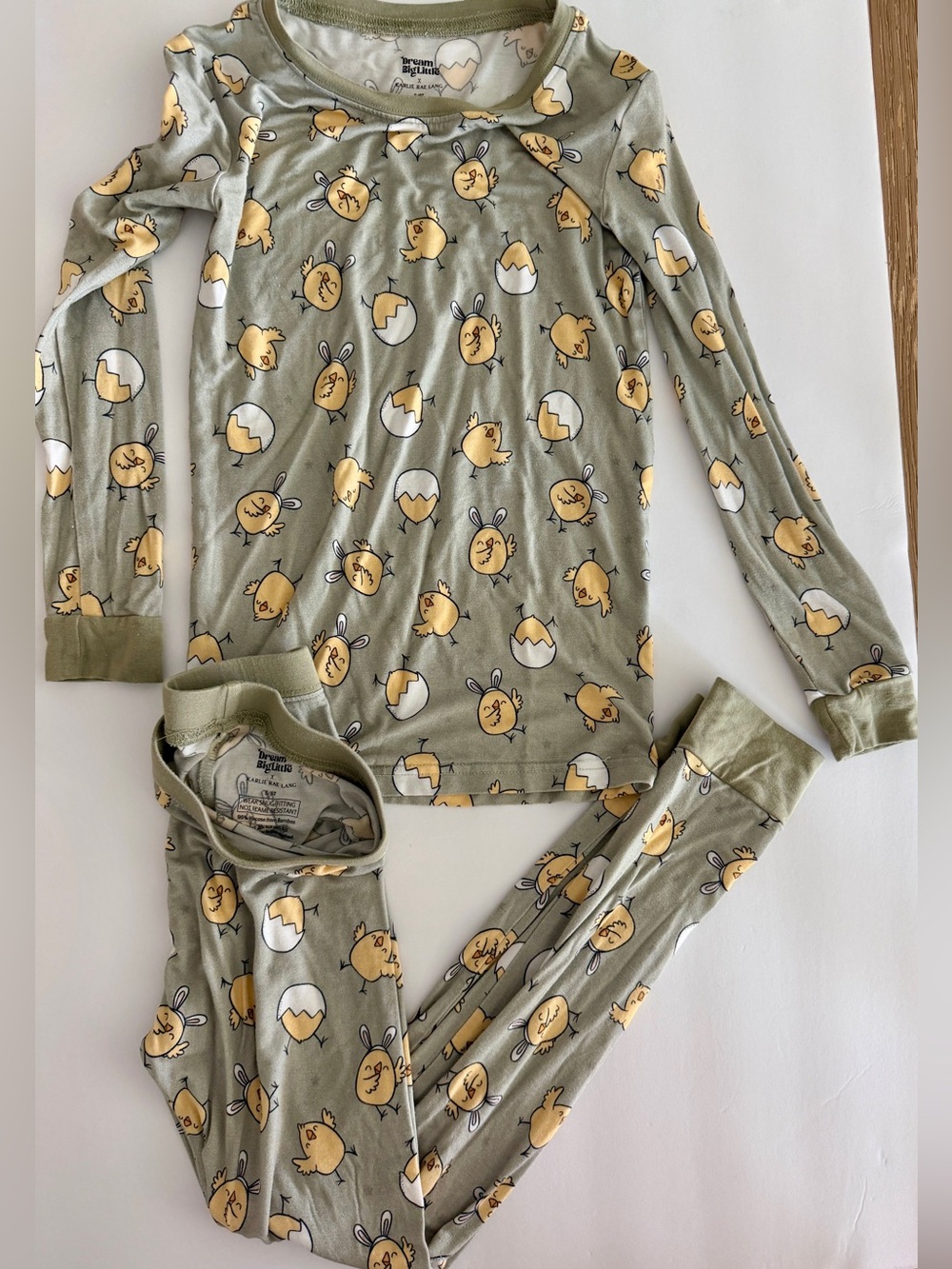 Dream Big Little Easter Chick 5/6T Long Sleeve Pajama Set Gently Used